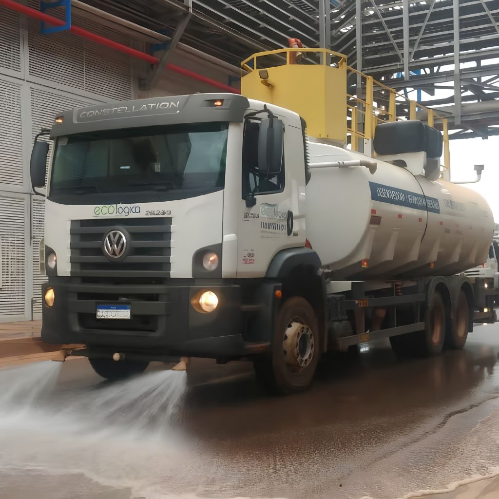 Caminhão pipa realizando abastecimento de água